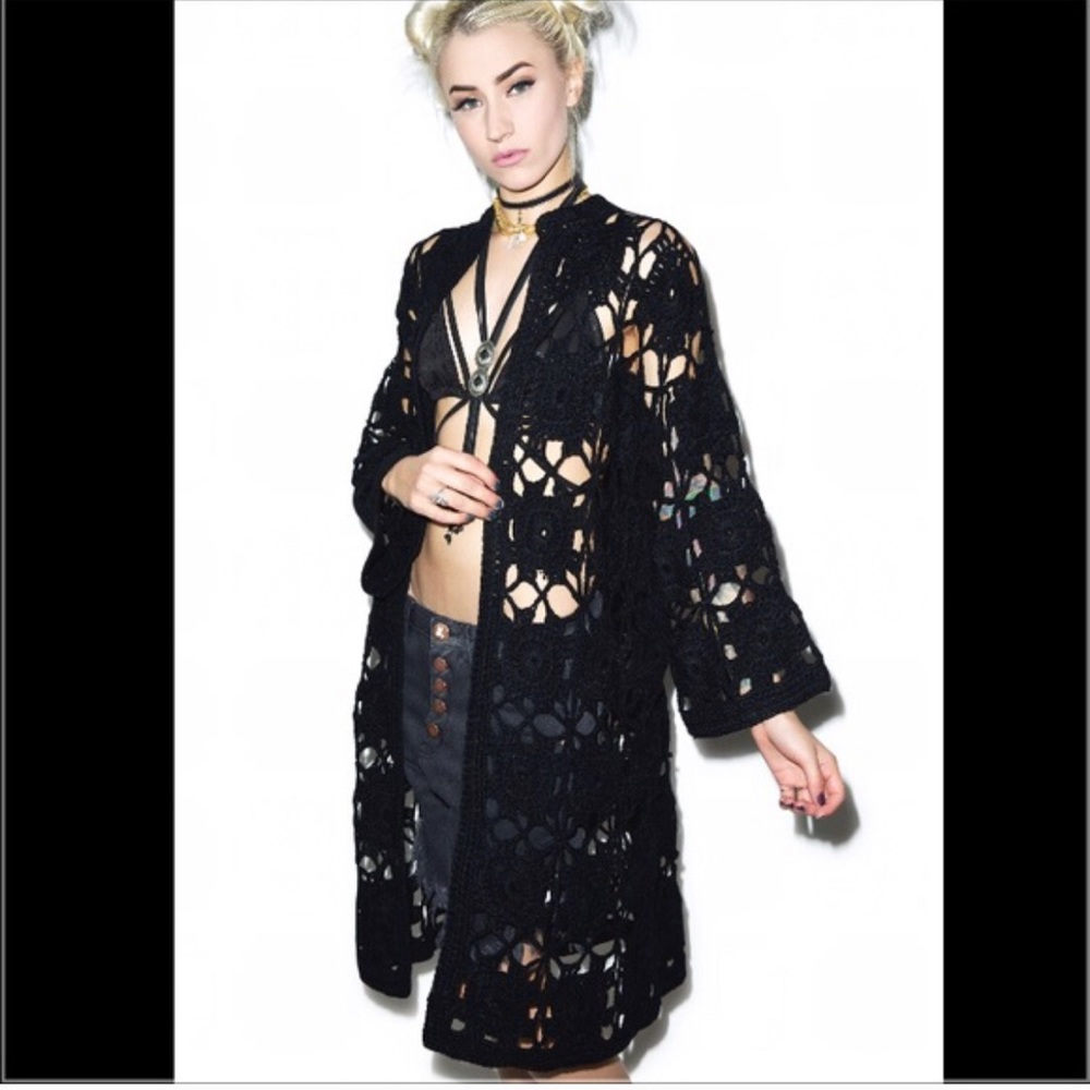 UNIF Astra Duster Crochet Sweater Granny Squares - Picture 3 of 4